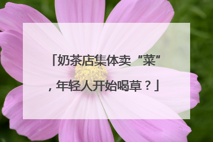 奶茶店集体卖“菜”，年轻人开始喝草？