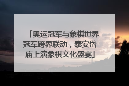 奥运冠军与象棋世界冠军跨界联动，泰安岱庙上演象棋文化盛宴