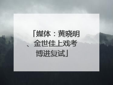 媒体：黄晓明、金世佳上戏考博进复试