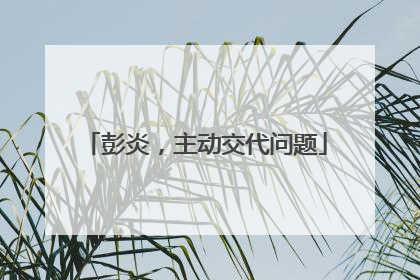 彭炎，主动交代问题