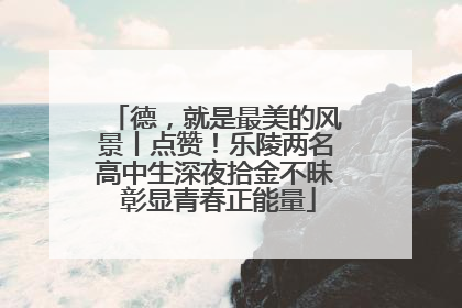 德，就是最美的风景丨点赞！乐陵两名高中生深夜拾金不昧 彰显青春正能量