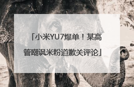 小米YU7爆单！某高管嘲讽米粉道歉关评论