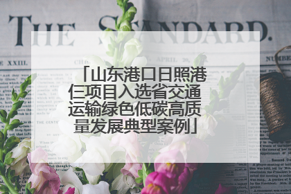 山东港口日照港仨项目入选省交通运输绿色低碳高质量发展典型案例