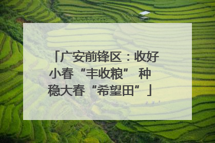 广安前锋区：收好小春“丰收粮” 种稳大春“希望田”