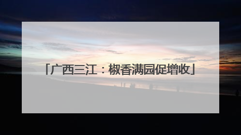 广西三江：椒香满园促增收