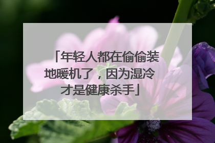 年轻人都在偷偷装地暖机了，因为湿冷才是健康杀手