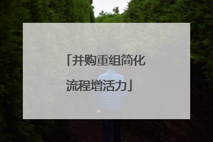 并购重组简化流程增活力