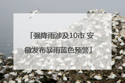 强降雨涉及10市 安徽发布暴雨蓝色预警