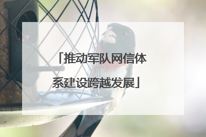 推动军队网信体系建设跨越发展