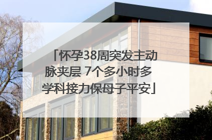 怀孕38周突发主动脉夹层 7个多小时多学科接力保母子平安