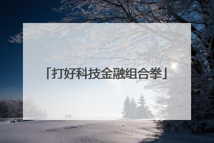 打好科技金融组合拳
