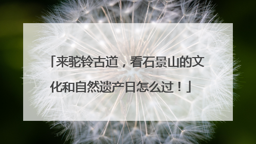 来驼铃古道，看石景山的文化和自然遗产日怎么过！