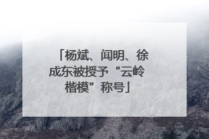 杨斌、闻明、徐成东被授予“云岭楷模”称号