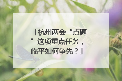 杭州两会“点题”这项重点任务，临平如何争先？