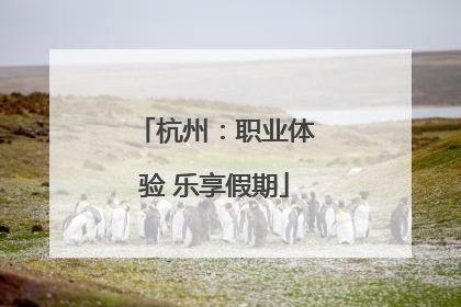 杭州：职业体验 乐享假期