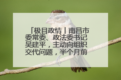 极目政情丨南昌市委常委、政法委书记吴建平，主动向组织交代问题，半个月前还在出席会议