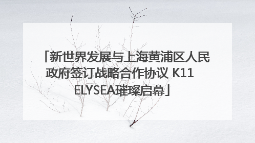 新世界发展与上海黄浦区人民政府签订战略合作协议 K11 ELYSEA璀璨启幕