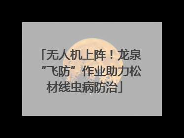 无人机上阵！龙泉“飞防”作业助力松材线虫病防治