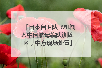 日本自卫队飞机闯入中国航母编队训练区，中方现场处置