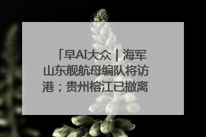 早AI大众｜海军山东舰航母编队将访港；贵州榕江已撤离转移群众超4万人