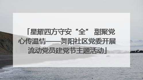 星耀四方守安“全” 甜聚党心传温情——舞阳社区党委开展流动党员建党节主题活动