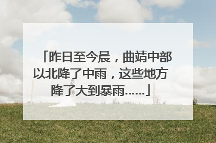 昨日至今晨，曲靖中部以北降了中雨，这些地方降了大到暴雨……