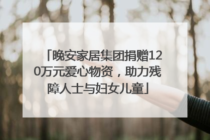 晚安家居集团捐赠120万元爱心物资，助力残障人士与妇女儿童