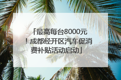 最高每台8000元！成都经开区汽车促消费补贴活动启动