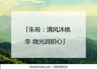 朱希：清风沐桃李 微光润初心