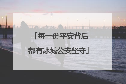 每一份平安背后 都有冰城公安坚守