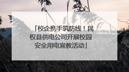 校企携手筑防线！民权县供电公司开展校园安全用电宣教活动