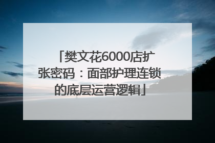 樊文花6000店扩张密码：面部护理连锁的底层运营逻辑