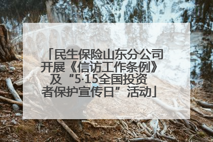 民生保险山东分公司开展《信访工作条例》及“5·15全国投资者保护宣传日”活动