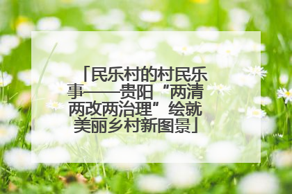 民乐村的村民乐事——贵阳“两清两改两治理”绘就美丽乡村新图景