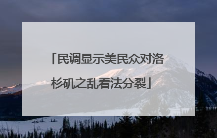 民调显示美民众对洛杉矶之乱看法分裂