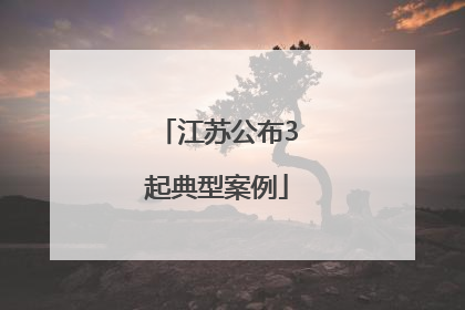 江苏公布3起典型案例