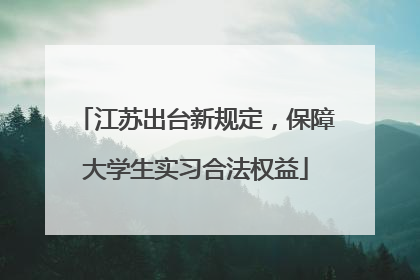 江苏出台新规定，保障大学生实习合法权益