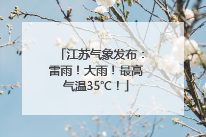 江苏气象发布：雷雨！大雨！最高气温35℃！