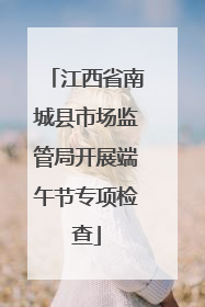 江西省南城县市场监管局开展端午节专项检查