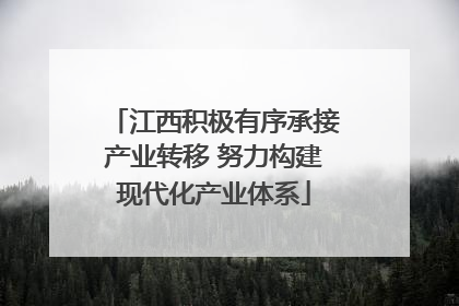 江西积极有序承接产业转移 努力构建现代化产业体系