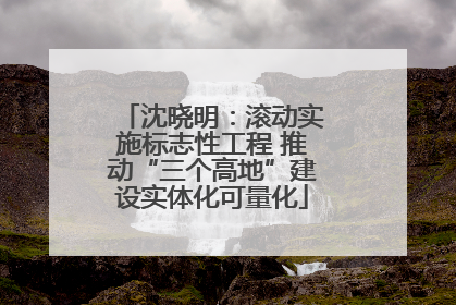 沈晓明：滚动实施标志性工程 推动“三个高地”建设实体化可量化