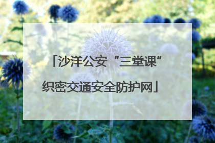 沙洋公安“三堂课”织密交通安全防护网