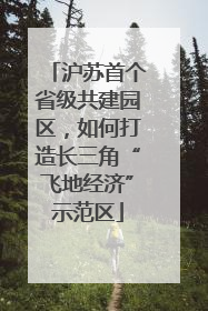 沪苏首个省级共建园区，如何打造长三角“飞地经济”示范区