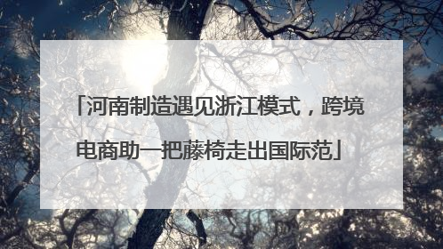 河南制造遇见浙江模式，跨境电商助一把藤椅走出国际范