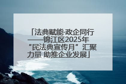 法典赋能·政企同行——锦江区2025年“民法典宣传月”汇聚力量 助推企业发展