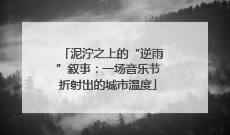 泥泞之上的“逆雨”叙事：一场音乐节折射出的城市温度