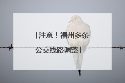 注意！福州多条公交线路调整