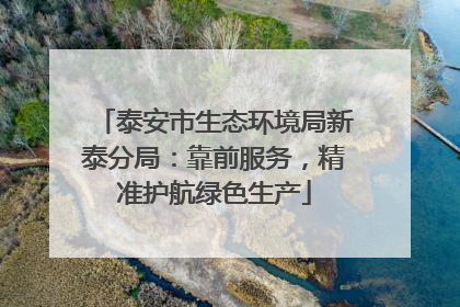 泰安市生态环境局新泰分局：靠前服务，精准护航绿色生产