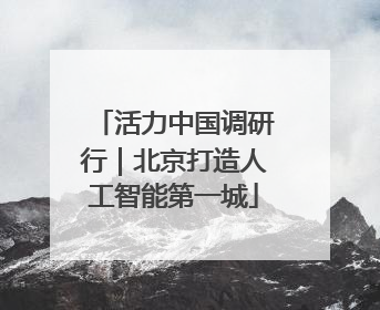 活力中国调研行｜北京打造人工智能第一城