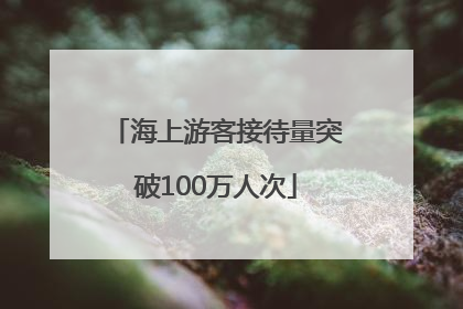 海上游客接待量突破100万人次